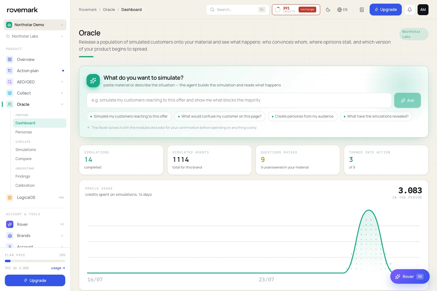 Official Oracle product screen using the Northstar Labs demo company